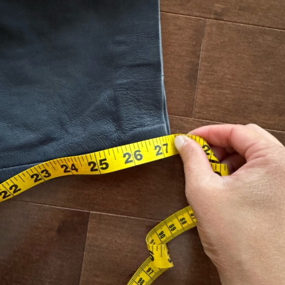 Halogen Nordstrom Navy Lambskin Leather Leggy Ankle Pant Size 6 - Picture 11 of 11